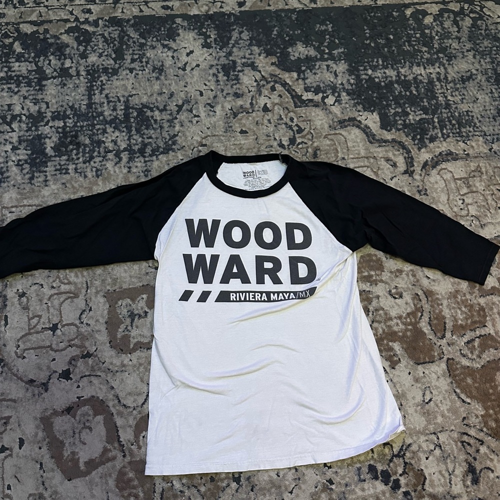 Woodward Black and White Raglan Tee